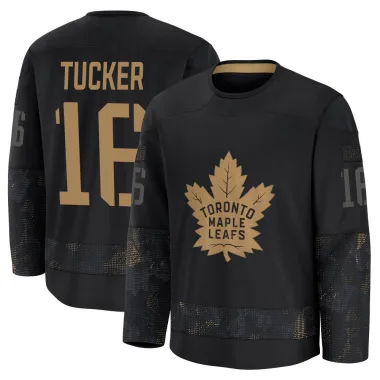 Premium Darcy Tucker Black Toronto Maple Leafs 2024 Military Appreciation Practice Jersey - Youth